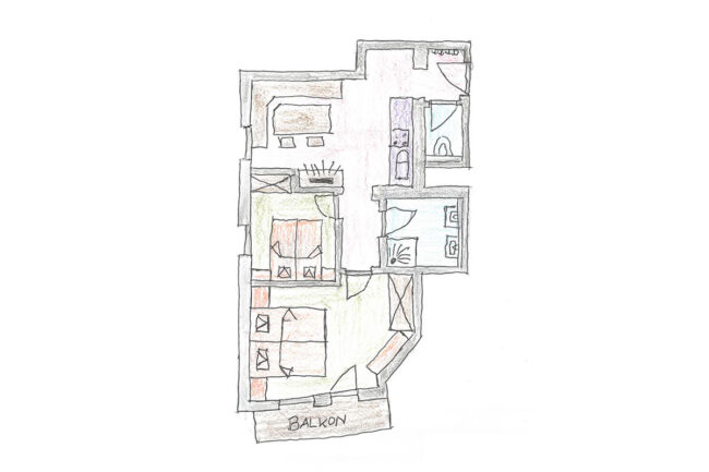 Grundriss - Ferienwohnung Grießenkar - Urlaub am Bauernhof in Radstadt - Familienbauernhof Nöglhof