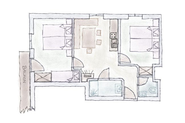 Grundriss Ferienwohnung Goasstein - Urlaub am Bauernhof in Radstadt - Familienbauernhof Nöglhof